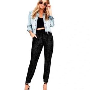 Zara Crushed Velvet Joggers